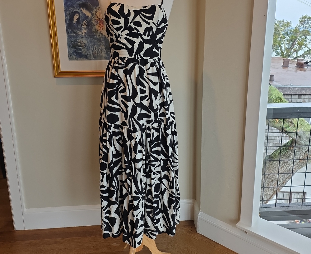 Christian Lacroix Black and White Strapless Maxi Dress